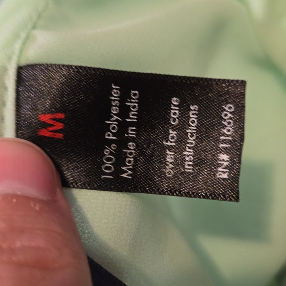 Sheer Green Top with Sequined Sleeves - Picture 5 of 6